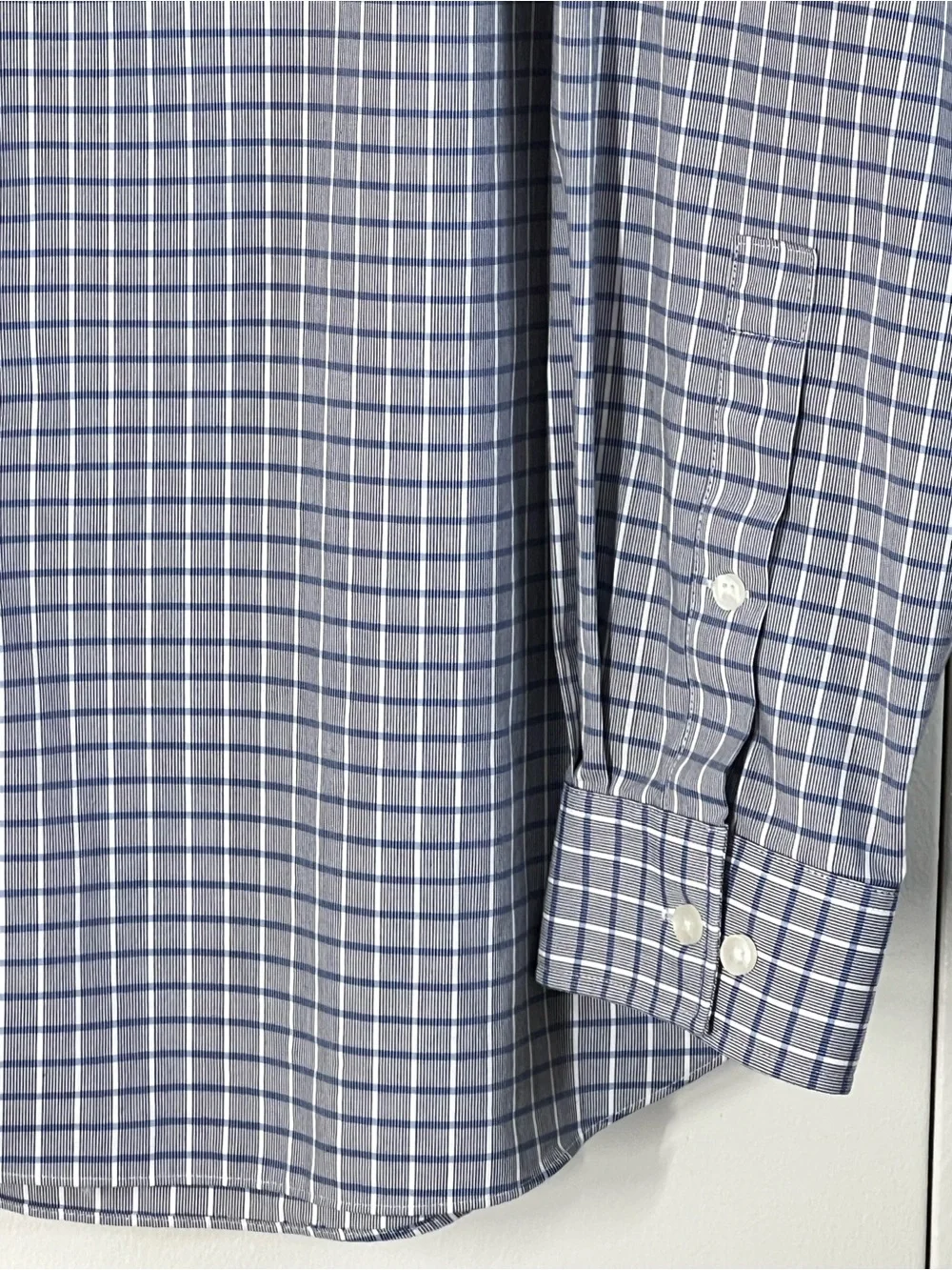Michael Kors Men’s XL Blue Plaid Business Button up Dress Shirt